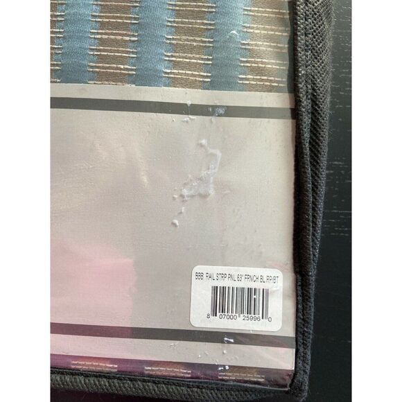 The Collection by Bed Bad and Beyond Railway Striped Panel French Blue L 63" - Picture 5 of 9